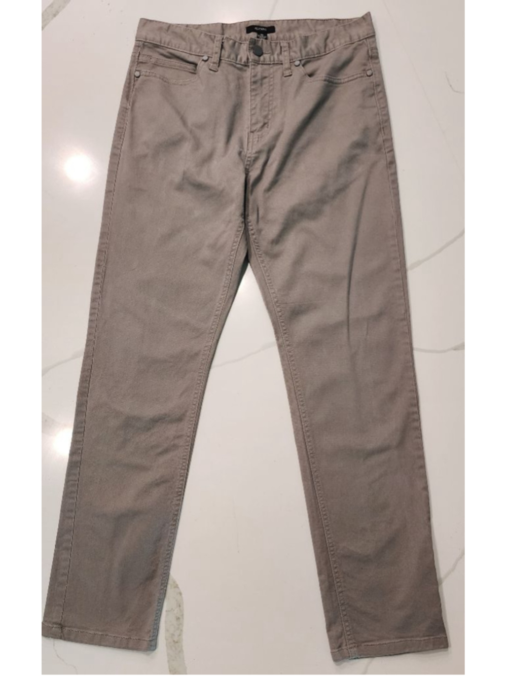 Alfani Men's 30x30 Khaki Straight Leg Chino Pants 98% Cotton Stretch